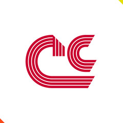 Parallel Line Initial Logo Letter C and C