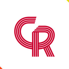 Fototapeta premium Parallel Line Initial Logo Letter C and R