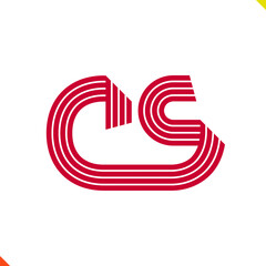 Parallel Line Initial Logo Letter C and S