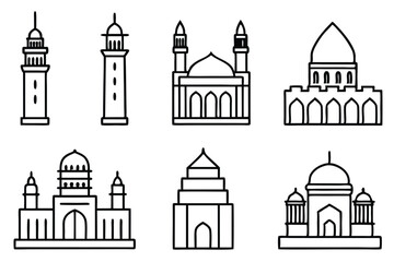 Great Mosque of Sama Historic Landmark Line Art