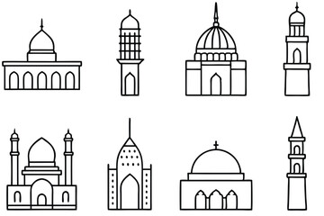 Great Mosque of Sama Sacred Architecture Line Art