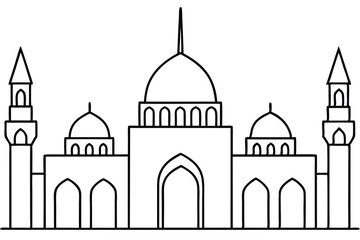 Great Mosque of Sama Elegant Structure Line Art