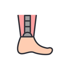 Stylized Foot With Internal Structure Representing Medical Advancement