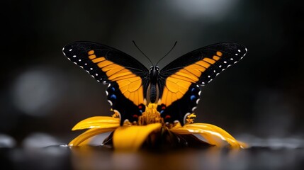 Obraz premium A butterfly resting on a flower