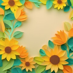 Obraz premium frame with yellow flowers