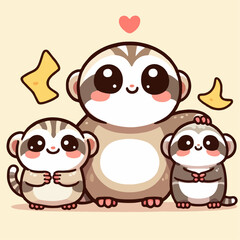 cute pair of sloth vector illustration 