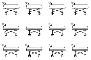 Gurneys medical trolley Line art