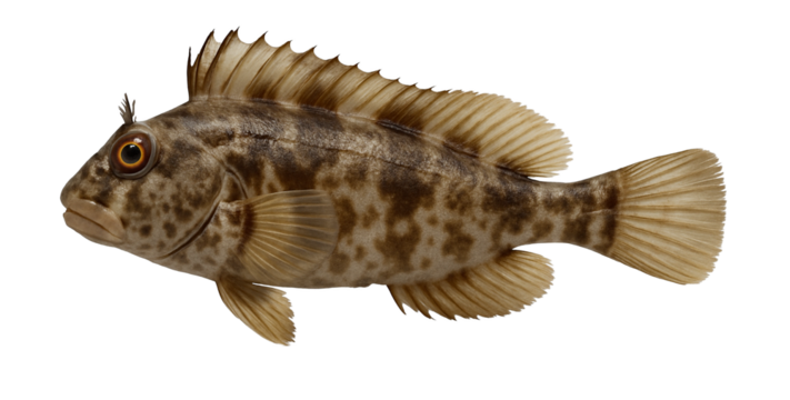 Brown scorpionfish with mottled pattern