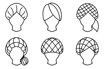 Hair Nets Classic Line Art