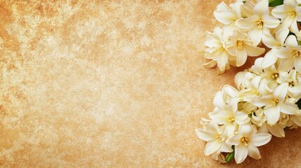Creamy white hyacinths on a textured backdrop.