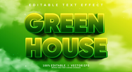 green house vector text effect with modern style design