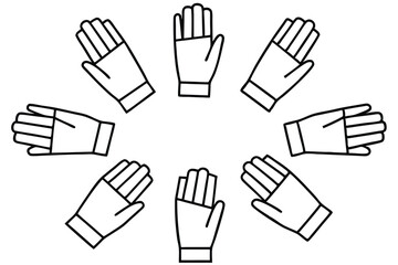 Hand splints medical device Line art