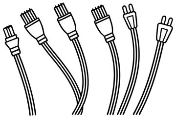 Electrical wires modern design Line art