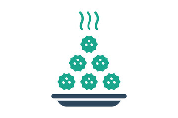 Meatball icon. solid icon style. icon related to ground meat. food elements vector illustration