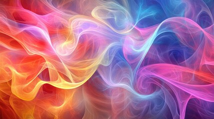 Obraz premium Vibrant, swirling, abstract artwork with hot and cool colors blending seamlessly