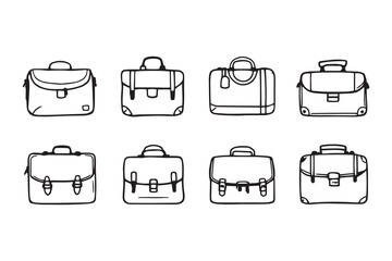 Briefcase line art