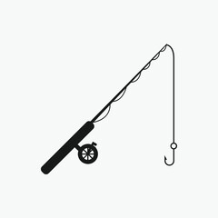 Fishing Rod Silhouette for Outdoor Sports and Recreation