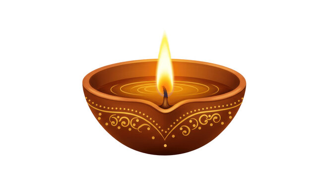 Traditional Diwali Diya Lamp with Flame &ndash; Isolated on Transparent PNG Background , diya, Diwali lamp, oil lamp, traditional lamp, Indian festival, Diwali, deepak, festival of lights, diya flame, diya 