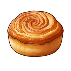 Fototapeta premium Delicious Sweet Roll Pastry with Caramel Glaze A Closeup Studio Shot of a Baked Good Perfect for Dessert or Breakfast
