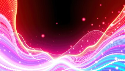 Glow Wave Data: Futuristic Neon Landscape, Connectivity