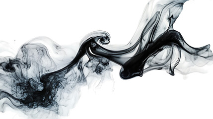  Black and white smoke on PNG background