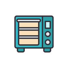 Stylized Illustration Of An Electric Oven Appliance With Transparent Background