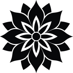 black and white flower vector