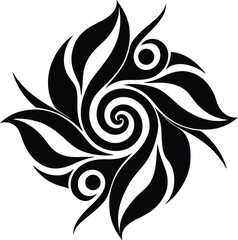 black and white floral ornament