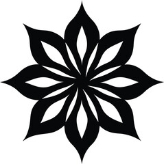 vector black and white flower