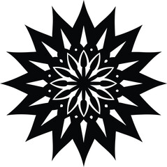 black and white snowflake vector