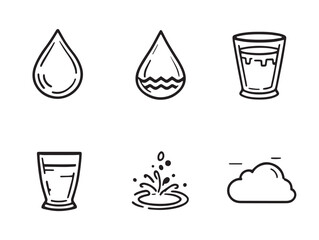 abstract water line art vector for modern designs