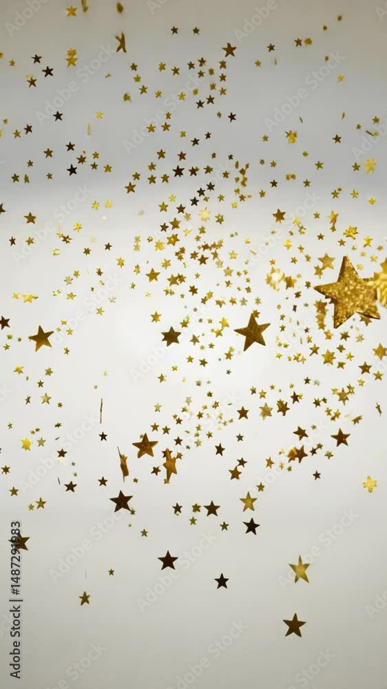 Aufkleber a white background with a lot of golden stars. the stars are in different colors and sizes. the star