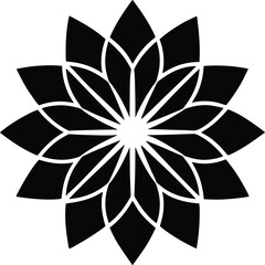 black and white flower vector