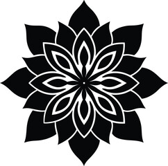 black and white flower vector