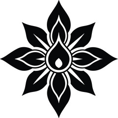 black and white flower vector