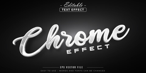 Chrome metal effect, editable text effect.