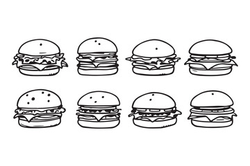 Cheeseburger line art
