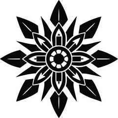 black and white flower