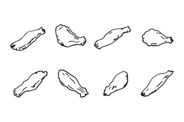 Chicken Wings line art