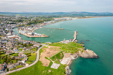 Aerial View Over Wicklow Town Coastline, County Wicklow, Ireland