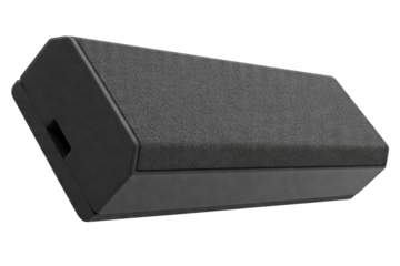 Black stage monitor speaker for live audio isolated on a transparent background