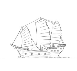 Junk ship line drawing.eps