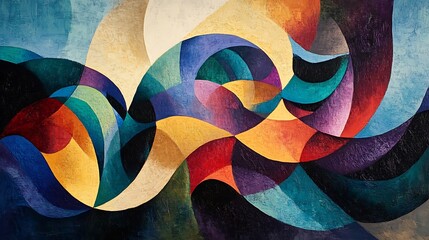 Abstract shapes mimicking waves of shared ideas