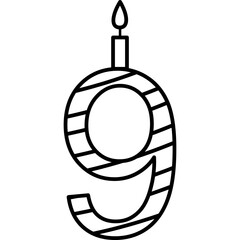 Outline Birthday Element