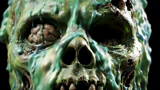 Ugly Cartoon Characters - Melting Skull Creature with Horror Vibes