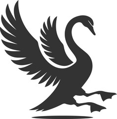 Obraz premium Wild bird black vector silhouette of a swan