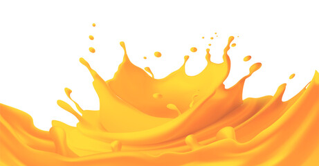 Transparent orange liquid splash. Juice background. Elements for your design. orange juice splashes