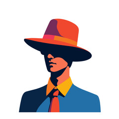 Person switching hats in pop art style, symbolizing adaptability