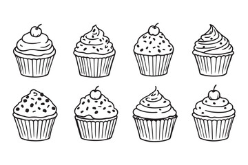 Cupcake line art 