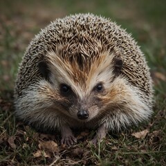 Fototapeta premium A hedgehog curled into a ball, isolated